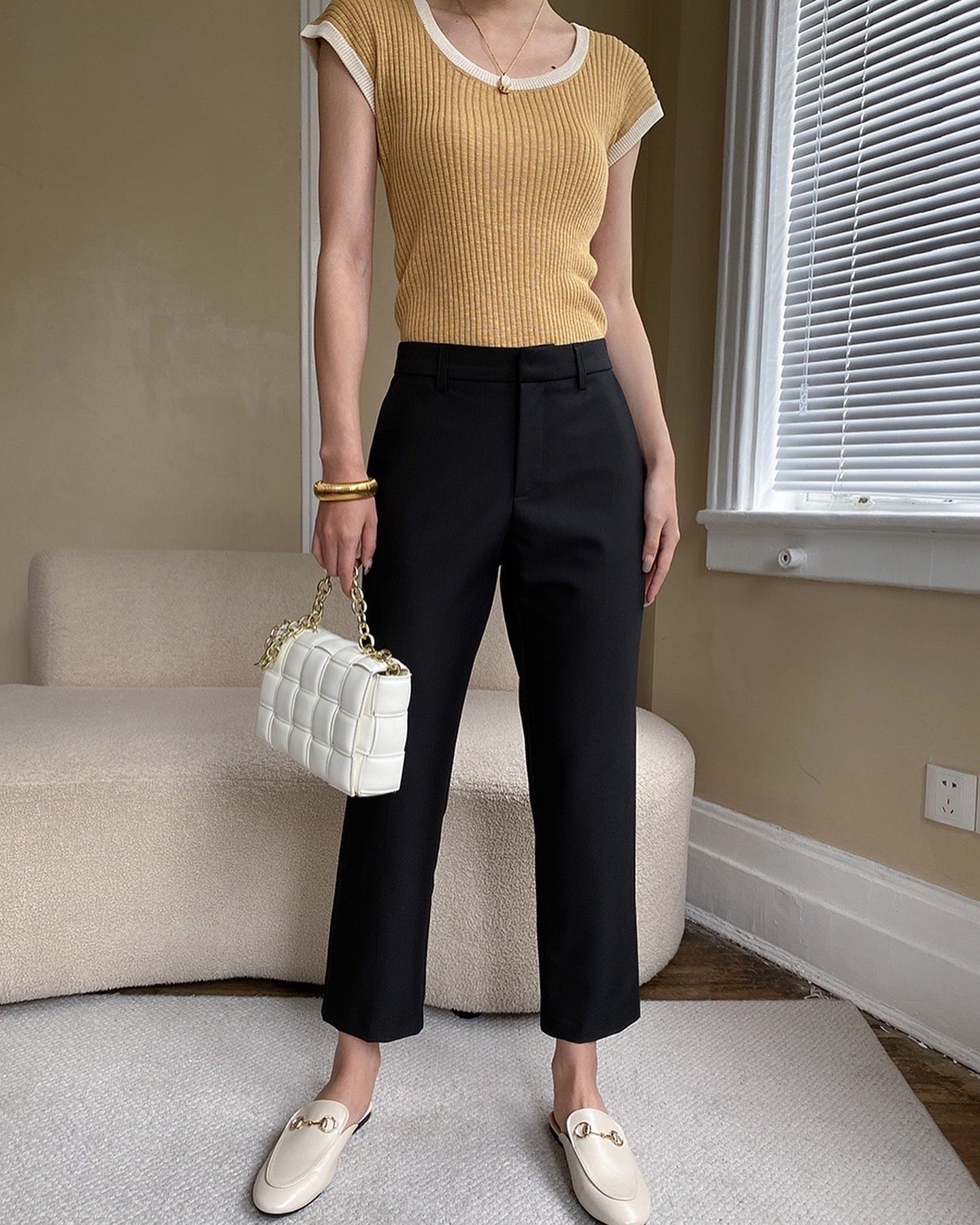 Cropped Cigarette Trousers