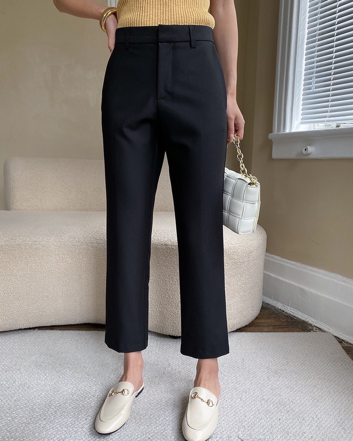 Cropped Cigarette Trousers