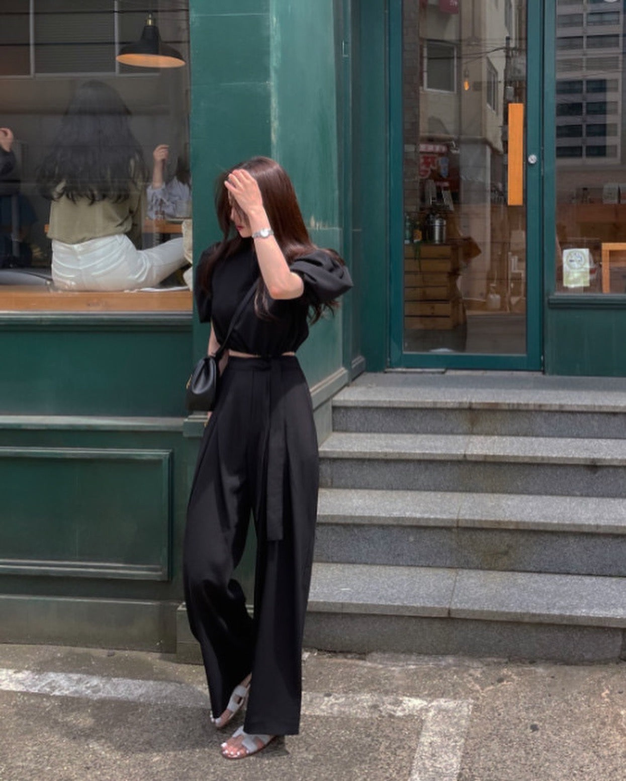 Pleated Tie Waist Trousers