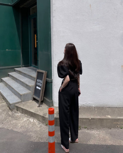 Pleated Tie Waist Trousers