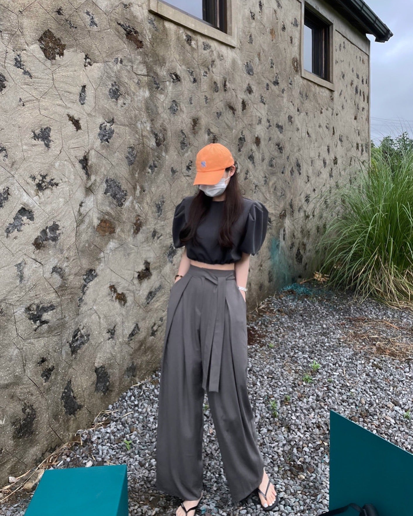 Pleated Tie Waist Trousers