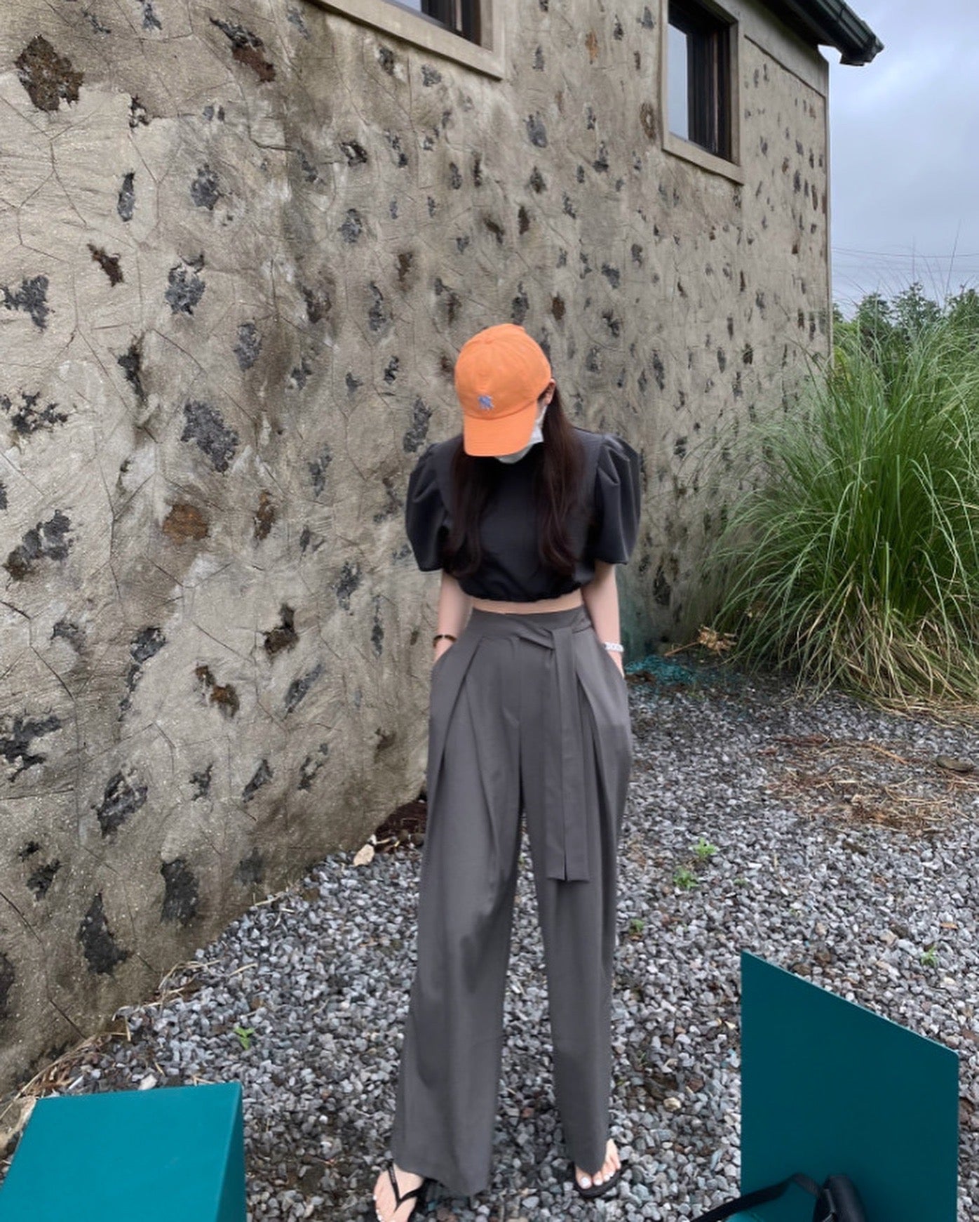 Pleated Tie Waist Trousers