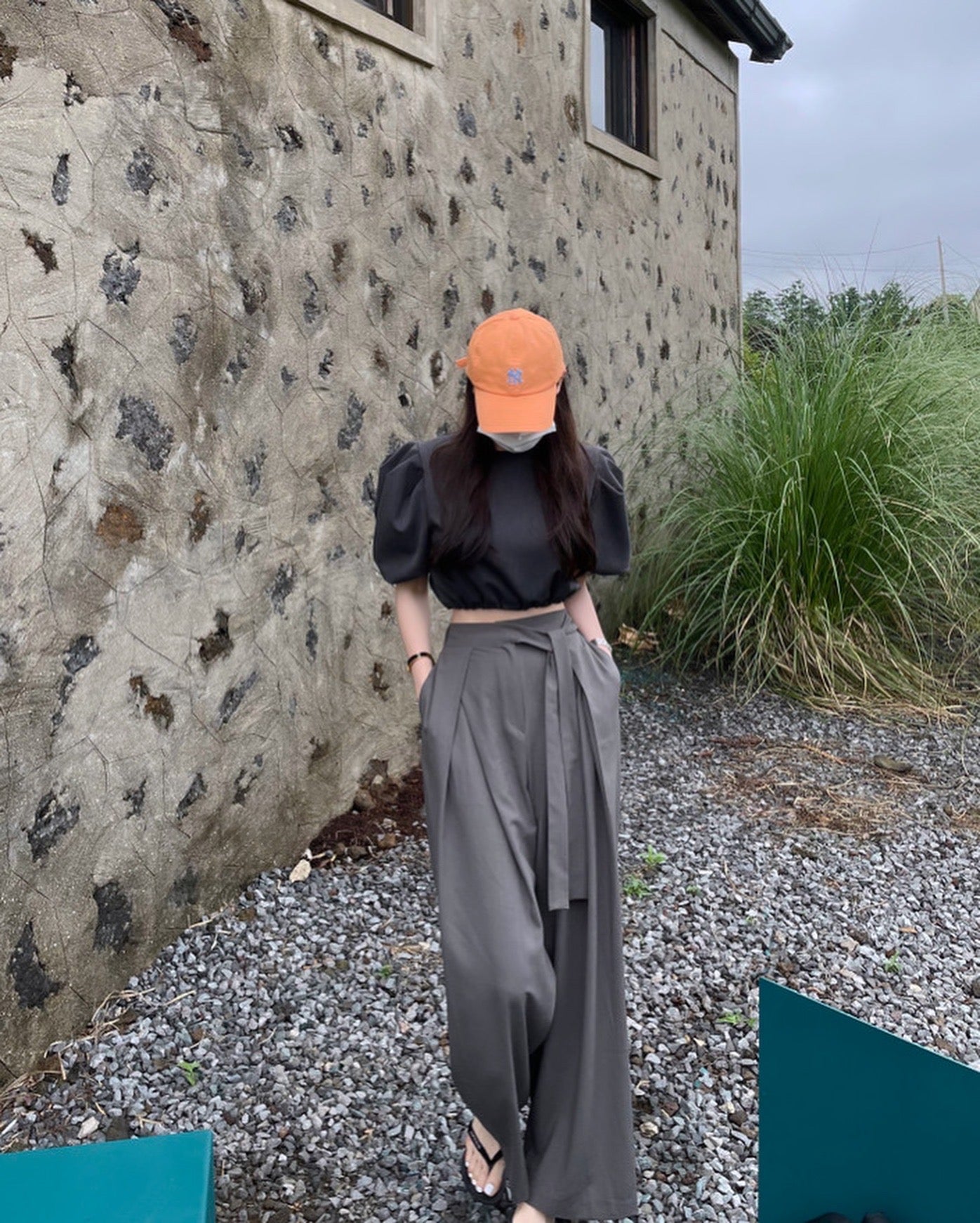 Pleated Tie Waist Trousers