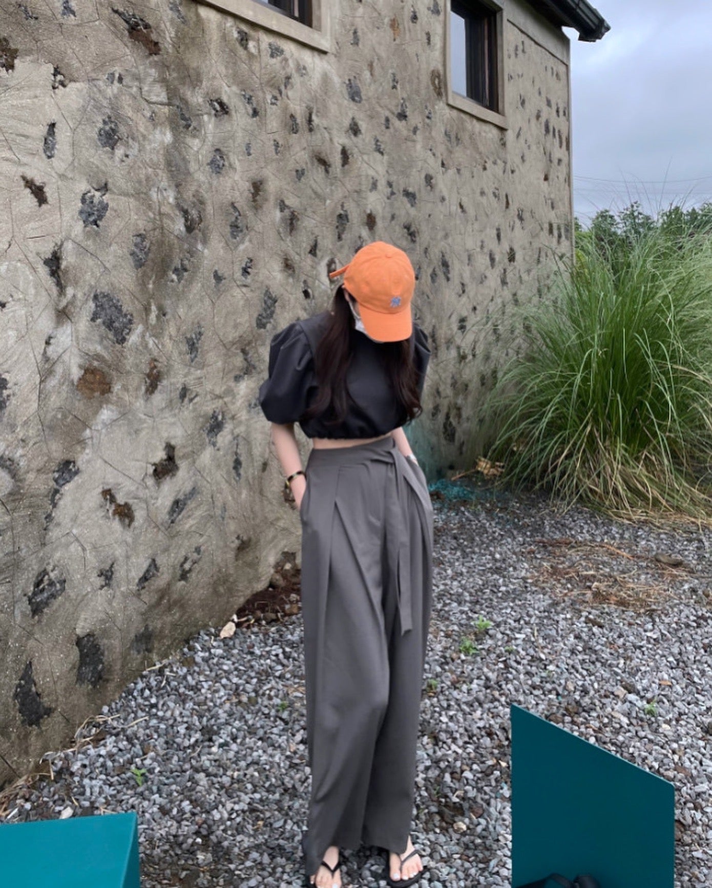 Pleated Tie Waist Trousers