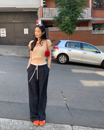 Patchwork Striped Trousers