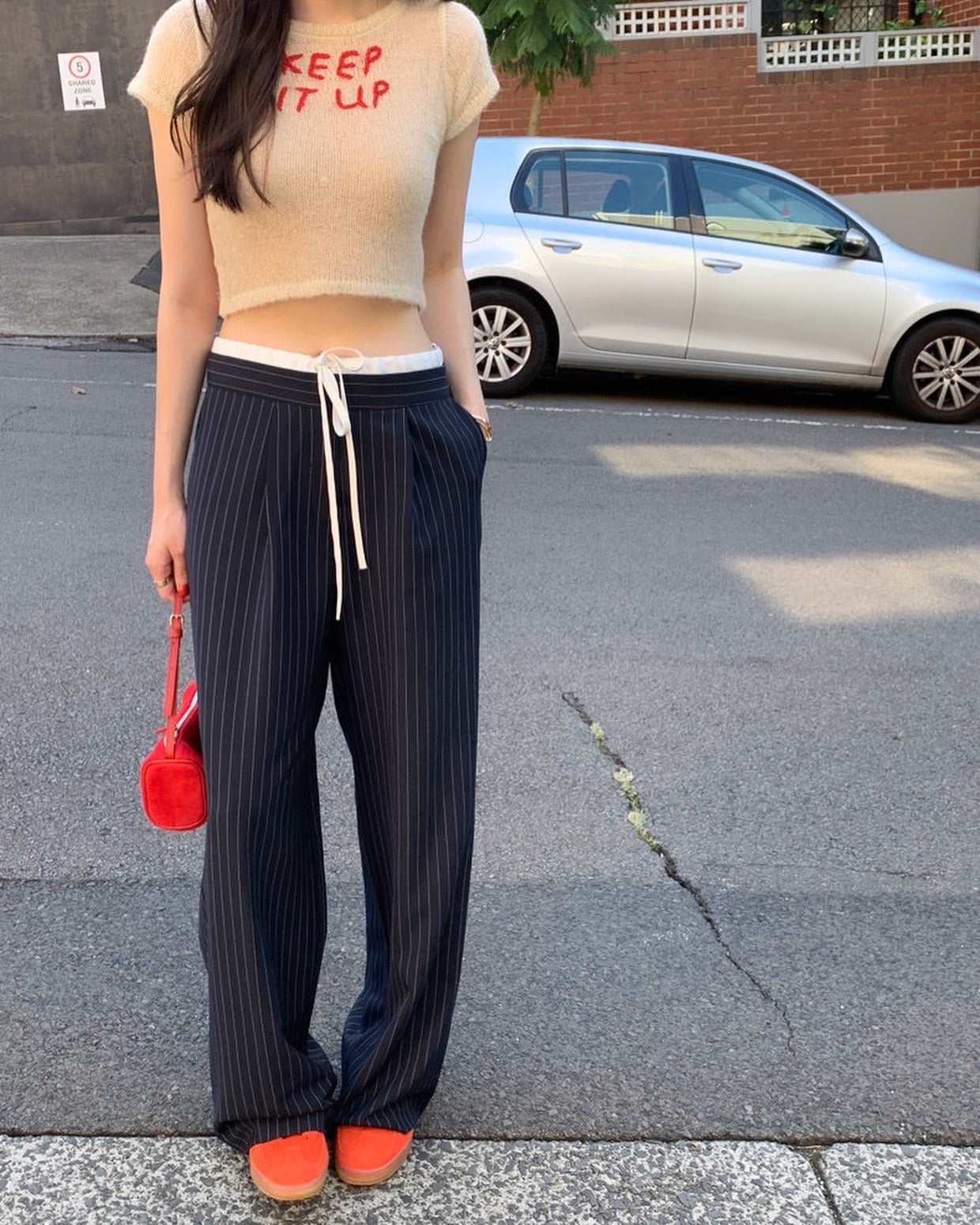 Patchwork Striped Trousers