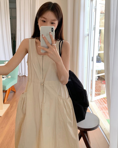 Utility Jumpsuit with Zipper