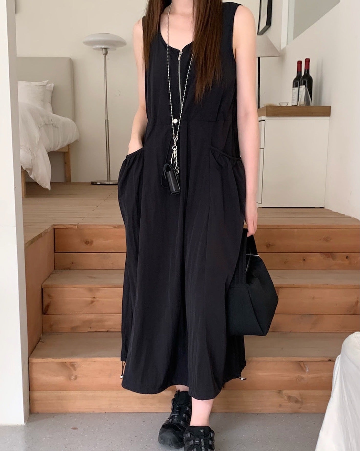 Utility Jumpsuit with Zipper