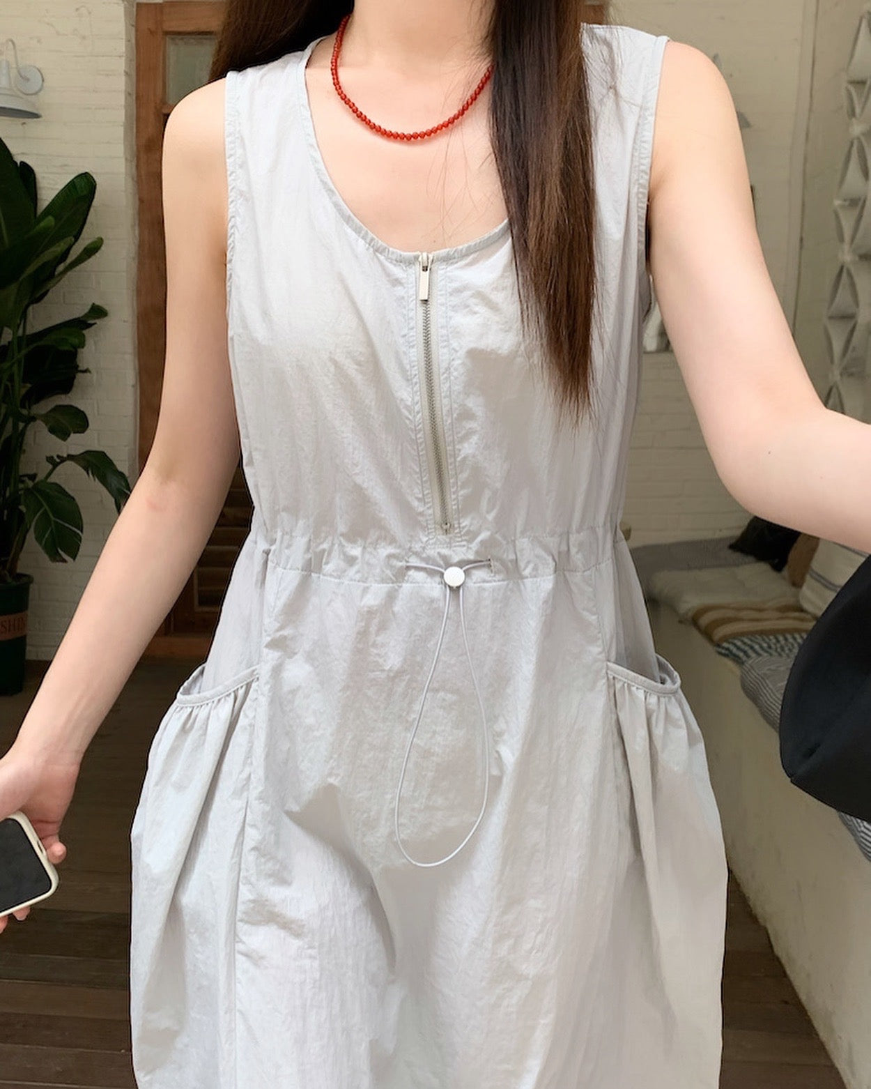 Utility Jumpsuit with Zipper