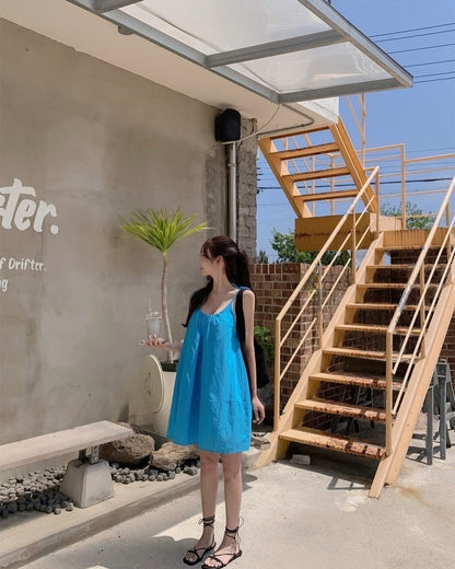 Blue Tie Bowknot Dress