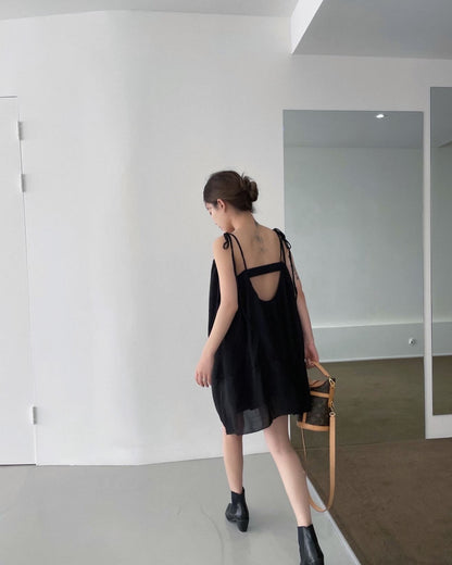 Blue Tie Bowknot Dress