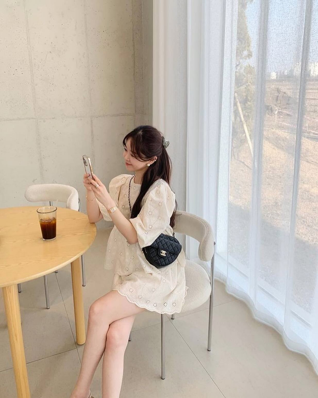 レース刺繍ショートパンツセット