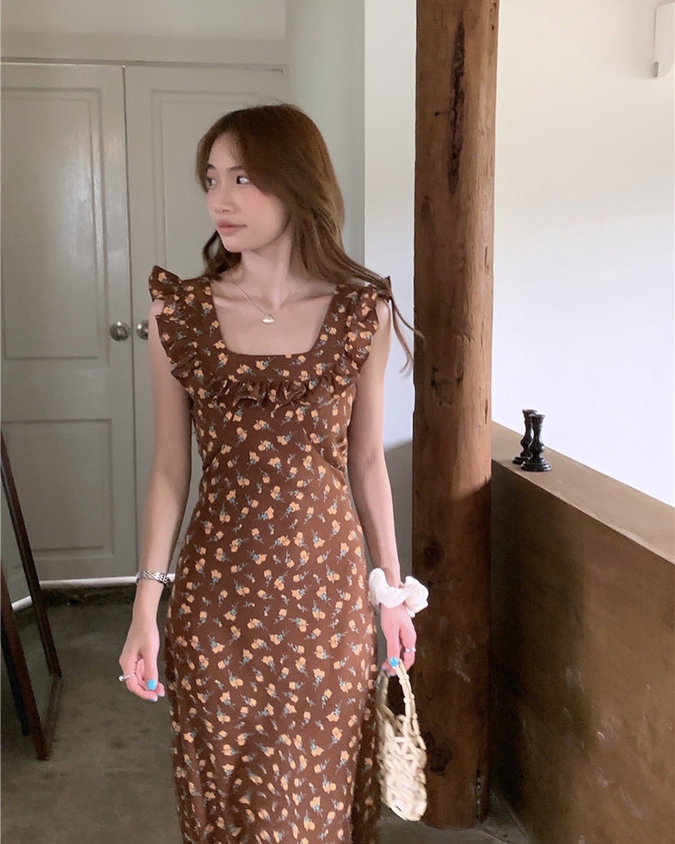 Flutter Sleeve Floral Print Dress