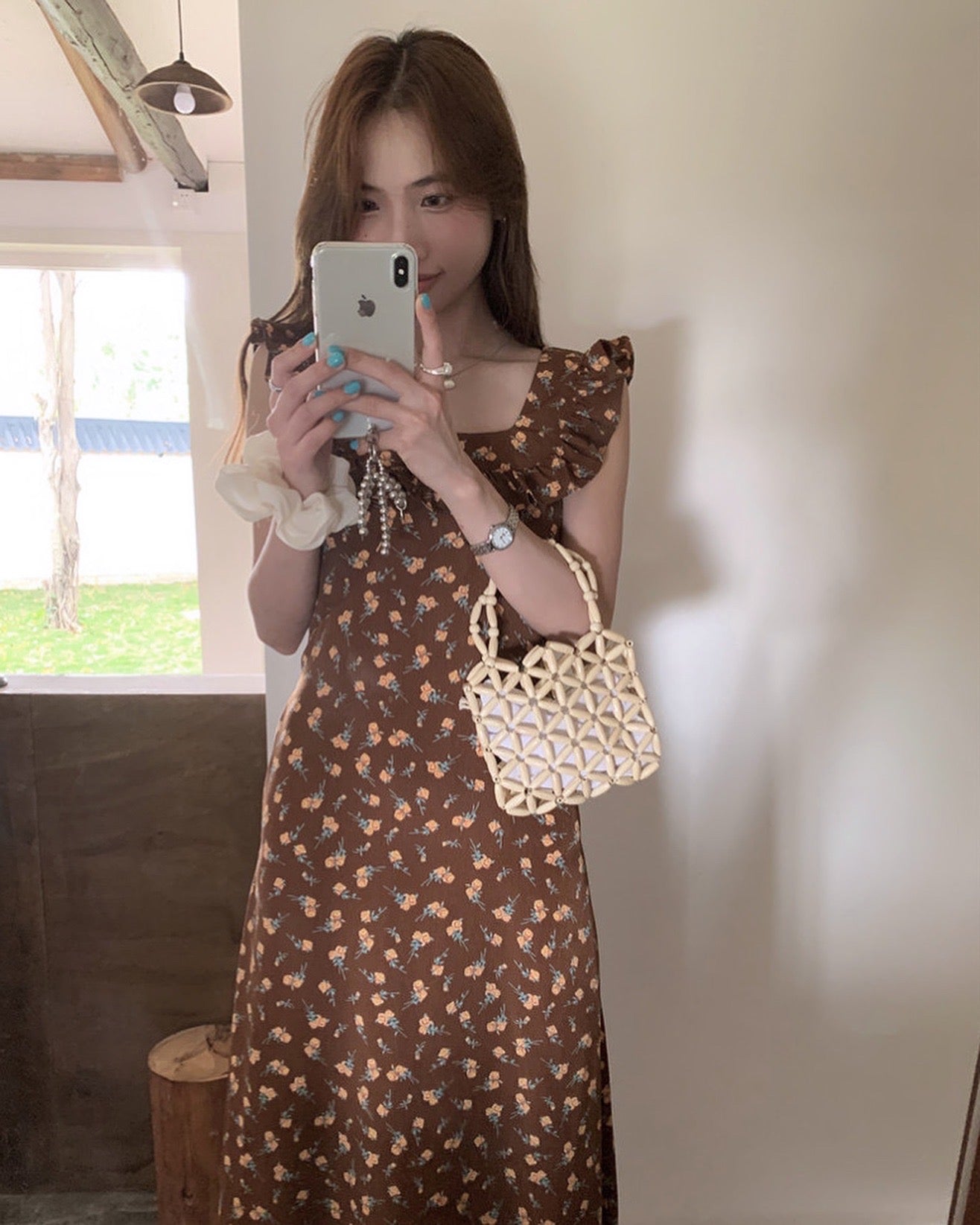 Flutter Sleeve Floral Print Dress