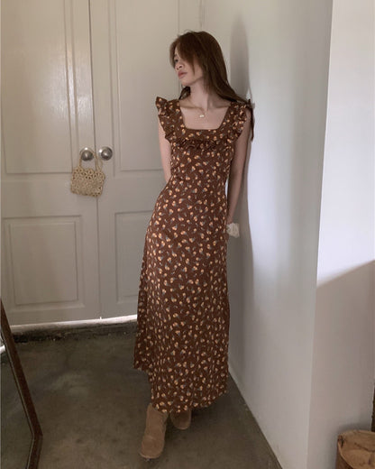 Flutter Sleeve Floral Print Dress