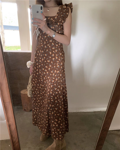 Flutter Sleeve Floral Print Dress