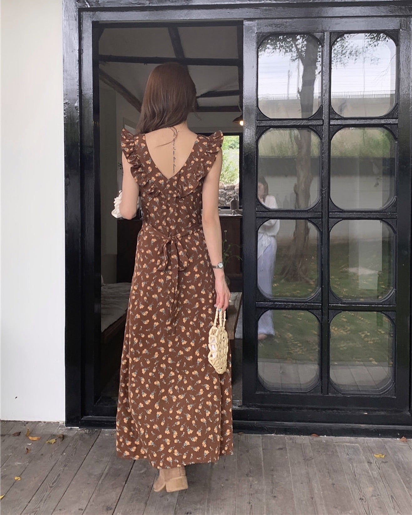 Flutter Sleeve Floral Print Dress