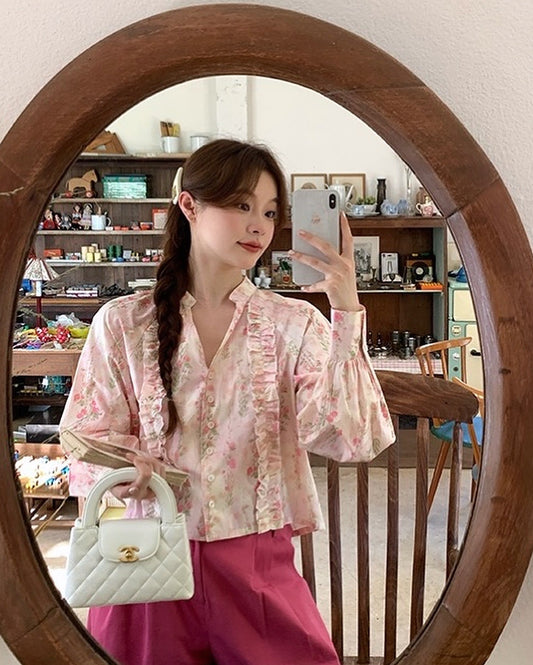 French Floral Blouse