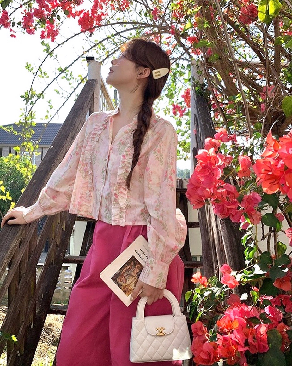 フレンチフラワーブラウス