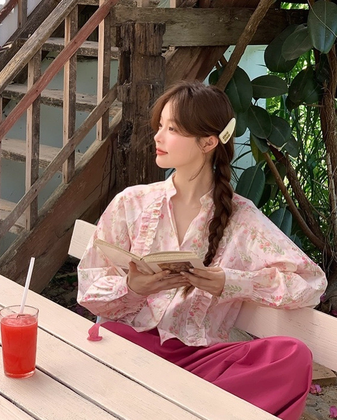 フレンチフラワーブラウス