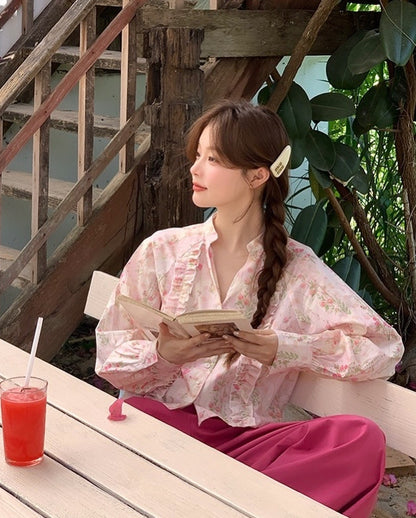 フレンチフラワーブラウス