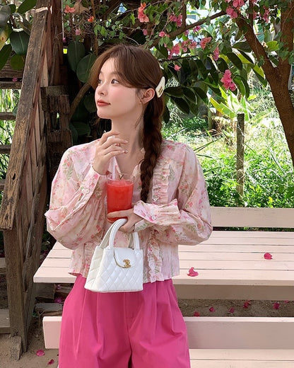 フレンチフラワーブラウス