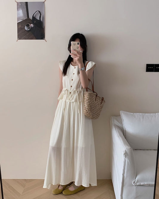 フリルスリーブブラウス+スカート