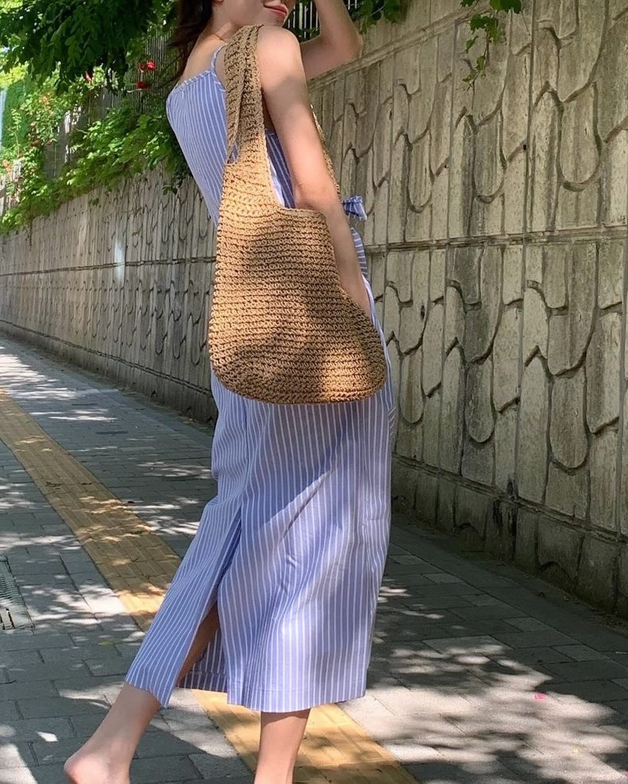 Square Neck Striped Spaghetti Strap Dress