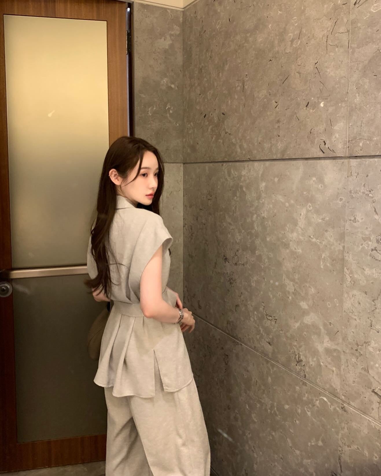 翻領背心綁帶高腰褲set裝