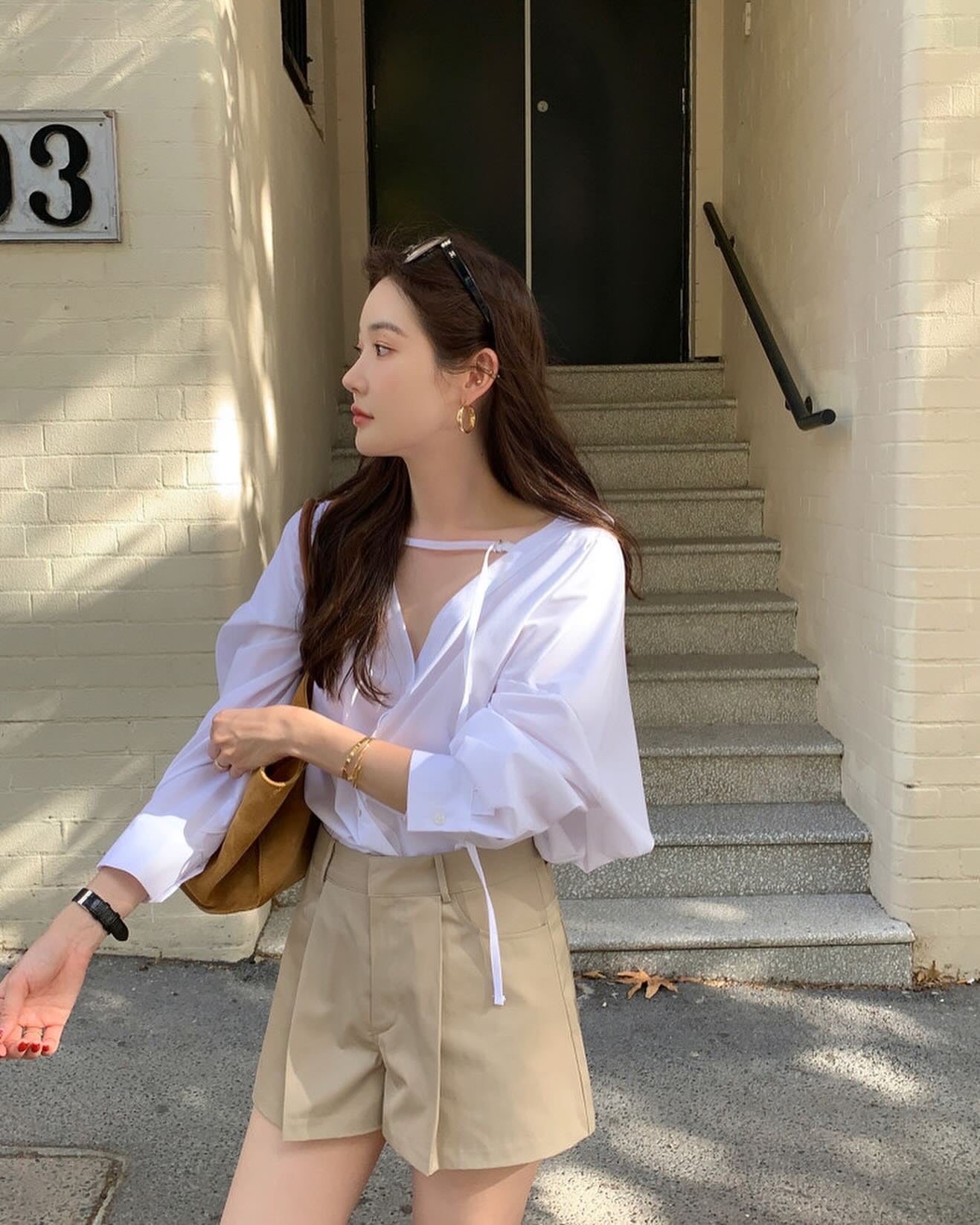 V-neck Buttoned Shirt