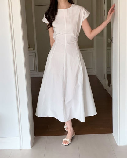 Tie-waist short-sleeve dress