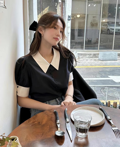 Color-Block Polo Short Sleeve Shirt