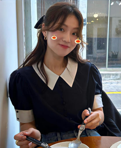 Color-Block Polo Short Sleeve Shirt