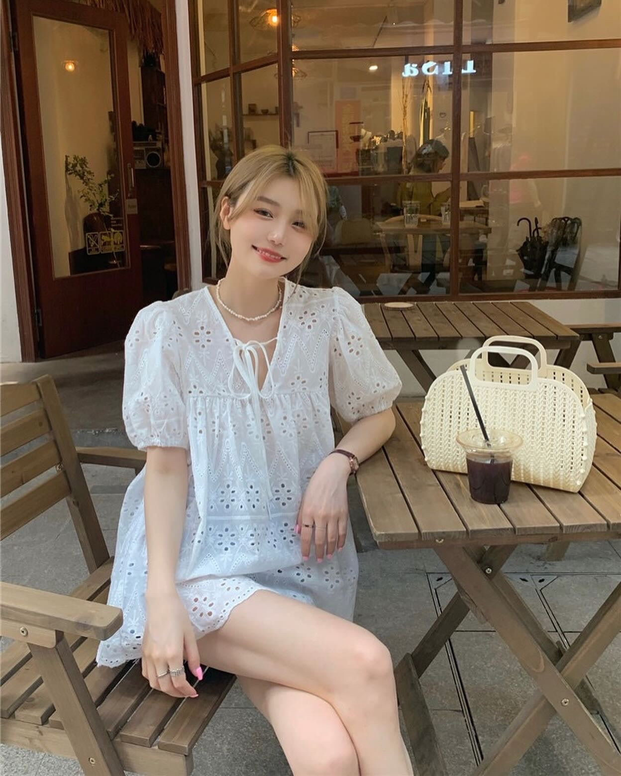 French Cut-out Babydoll Top