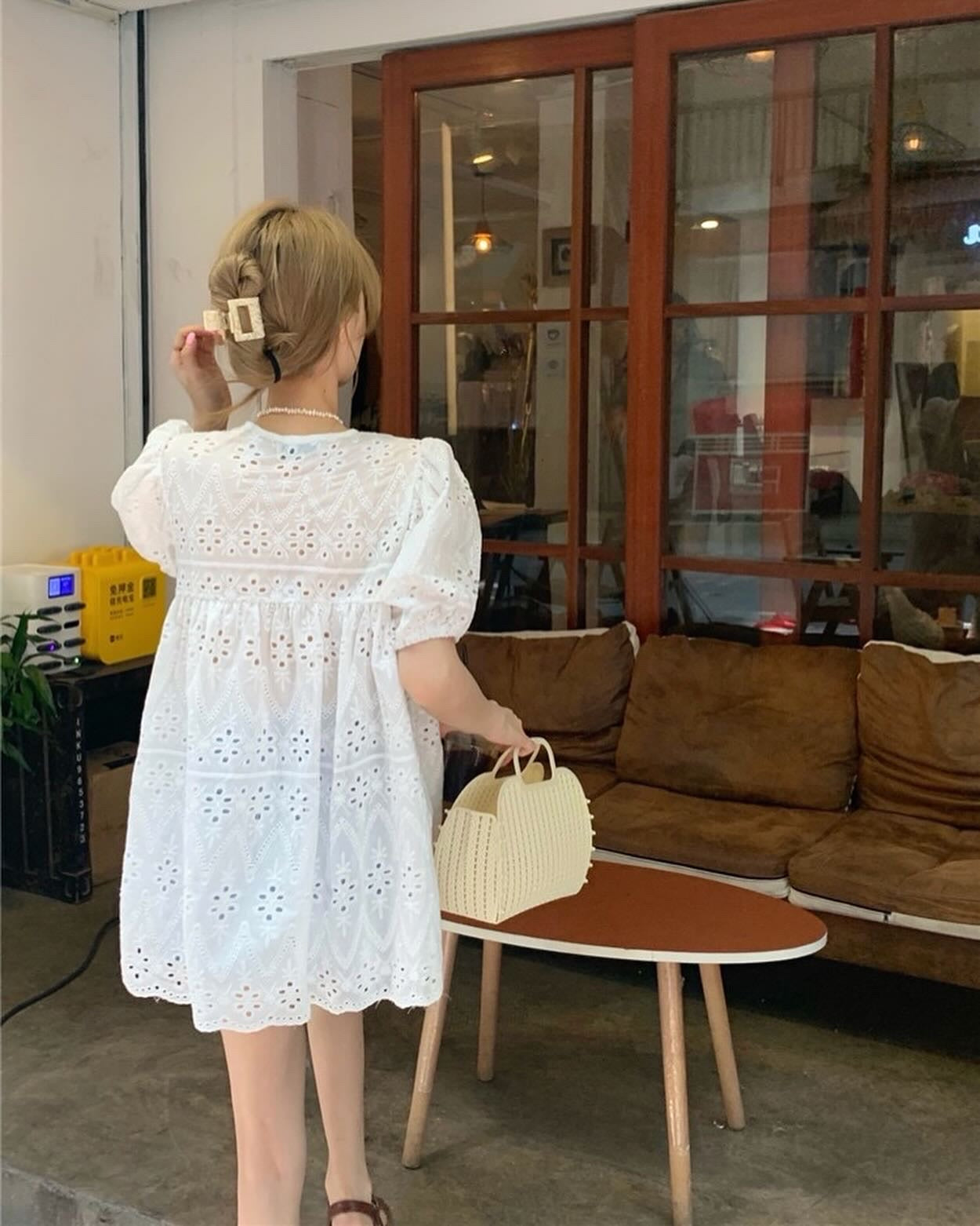 French Cut-out Babydoll Top