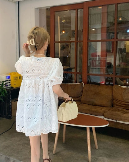 French Cut-out Babydoll Top