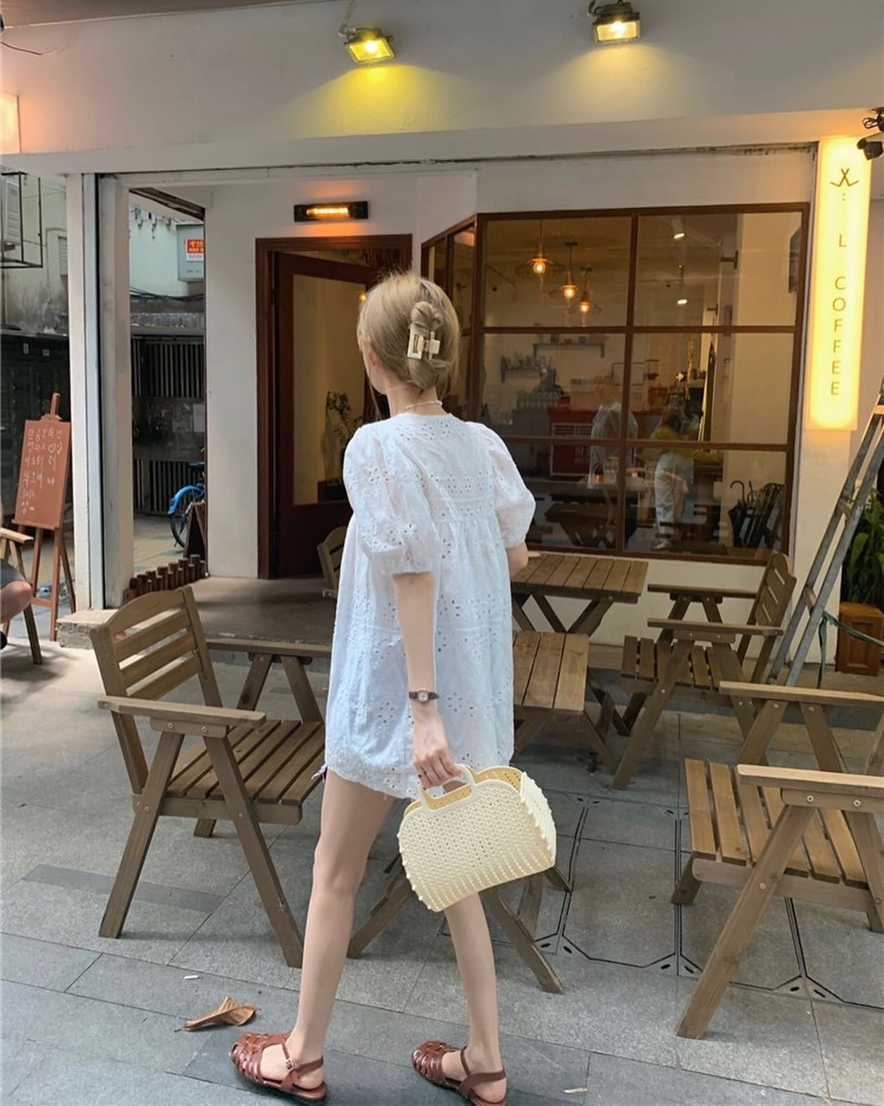 French Cut-out Babydoll Top