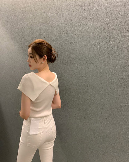 修身露肩針織top