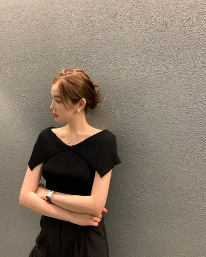 修身露肩針織top