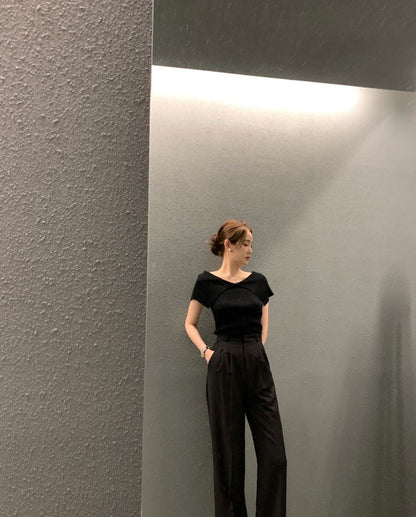 修身露肩針織top