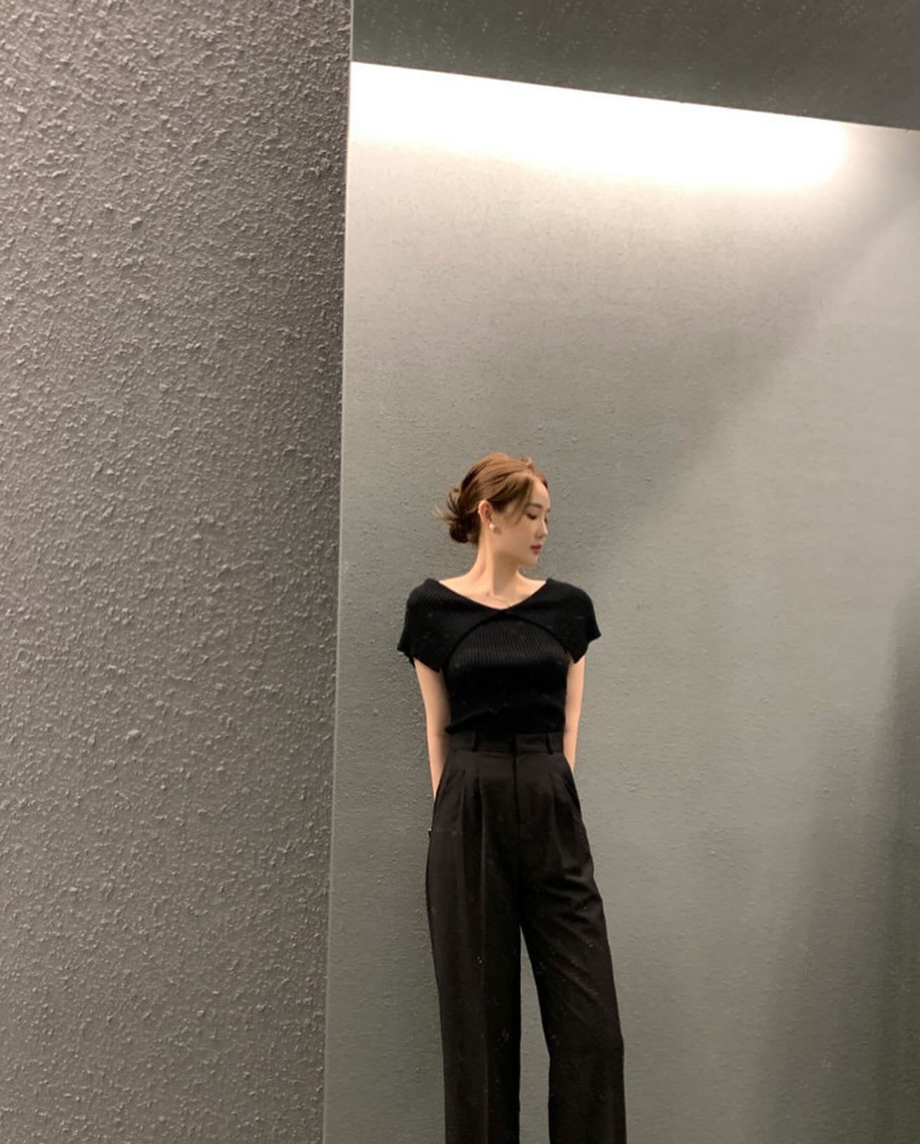 修身露肩針織top