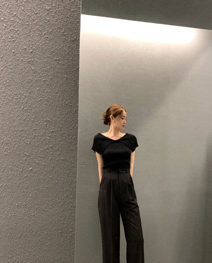 修身露肩針織top