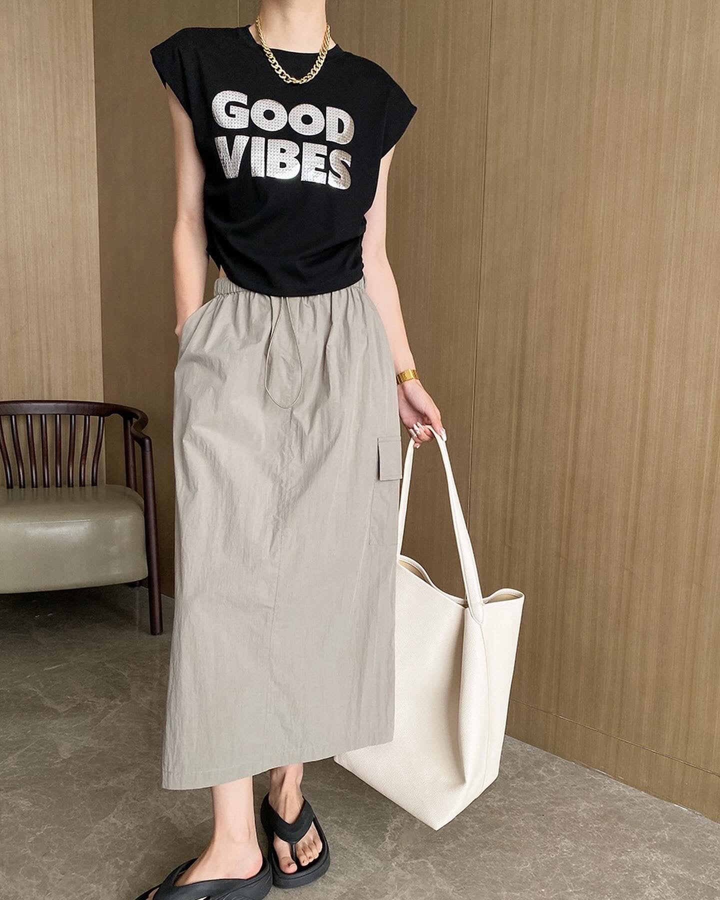 A-line utility midi skirt