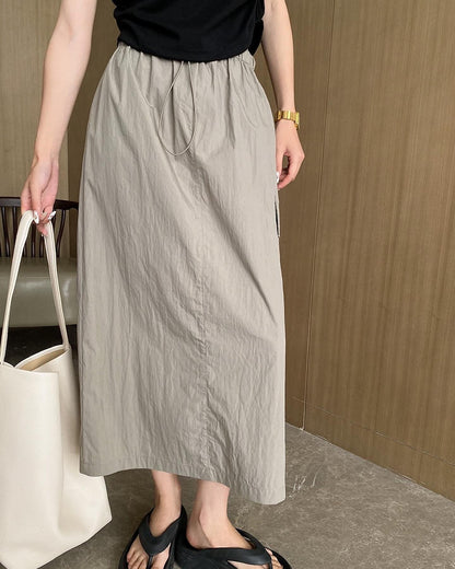 A-line utility midi skirt