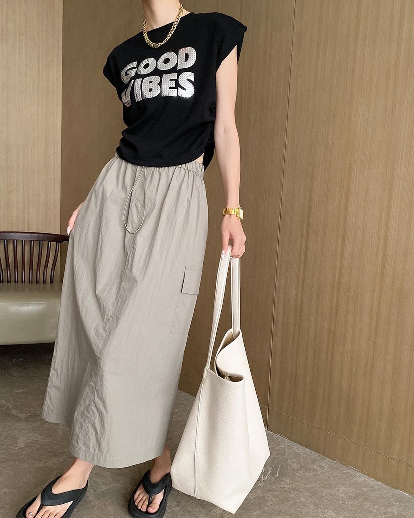 A-line utility midi skirt