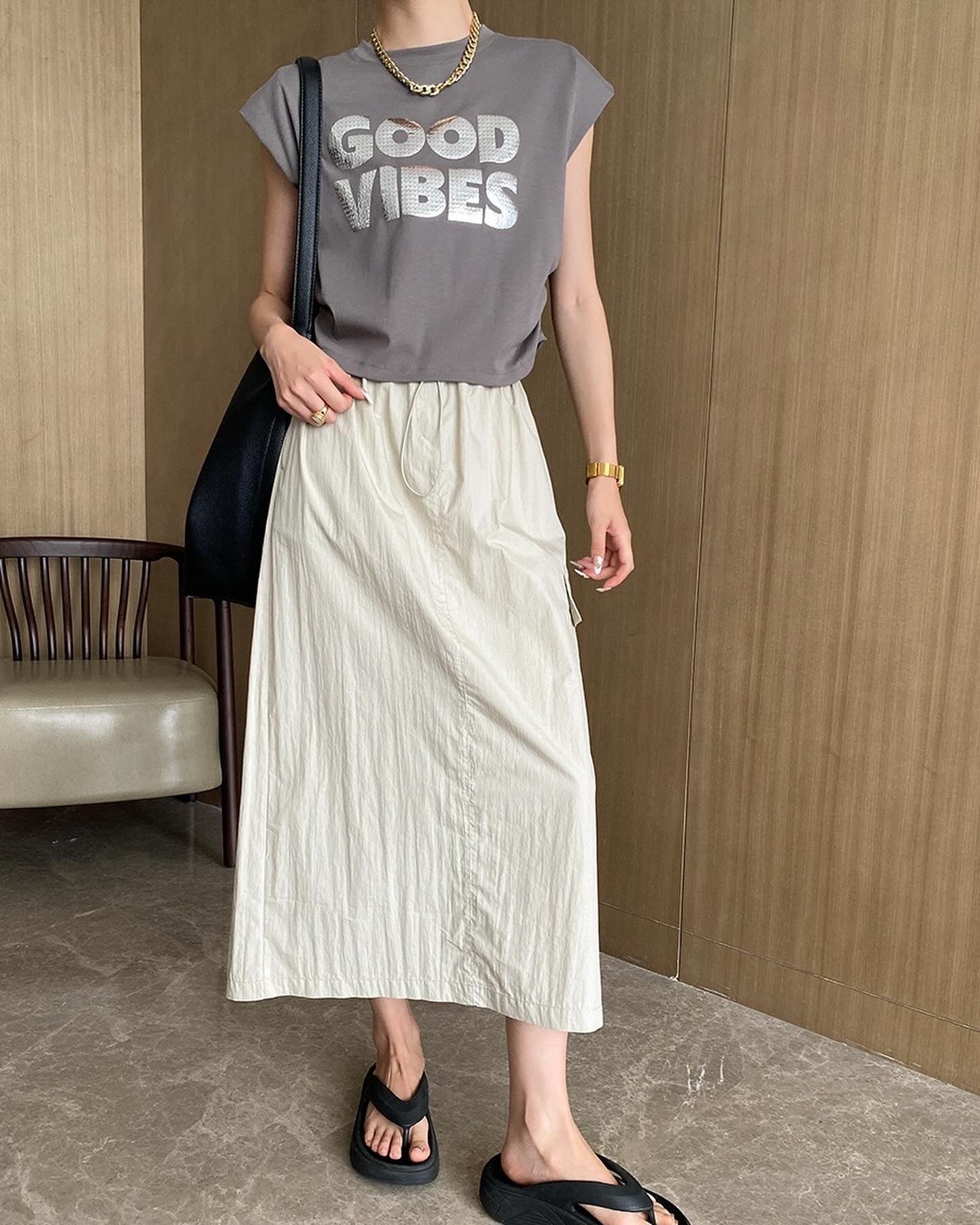 A-line utility midi skirt