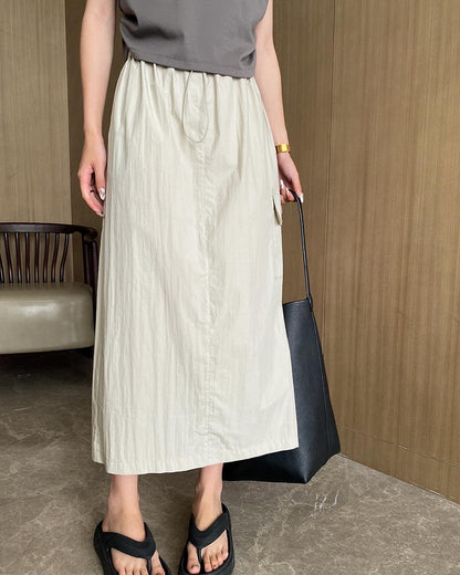 A-line utility midi skirt