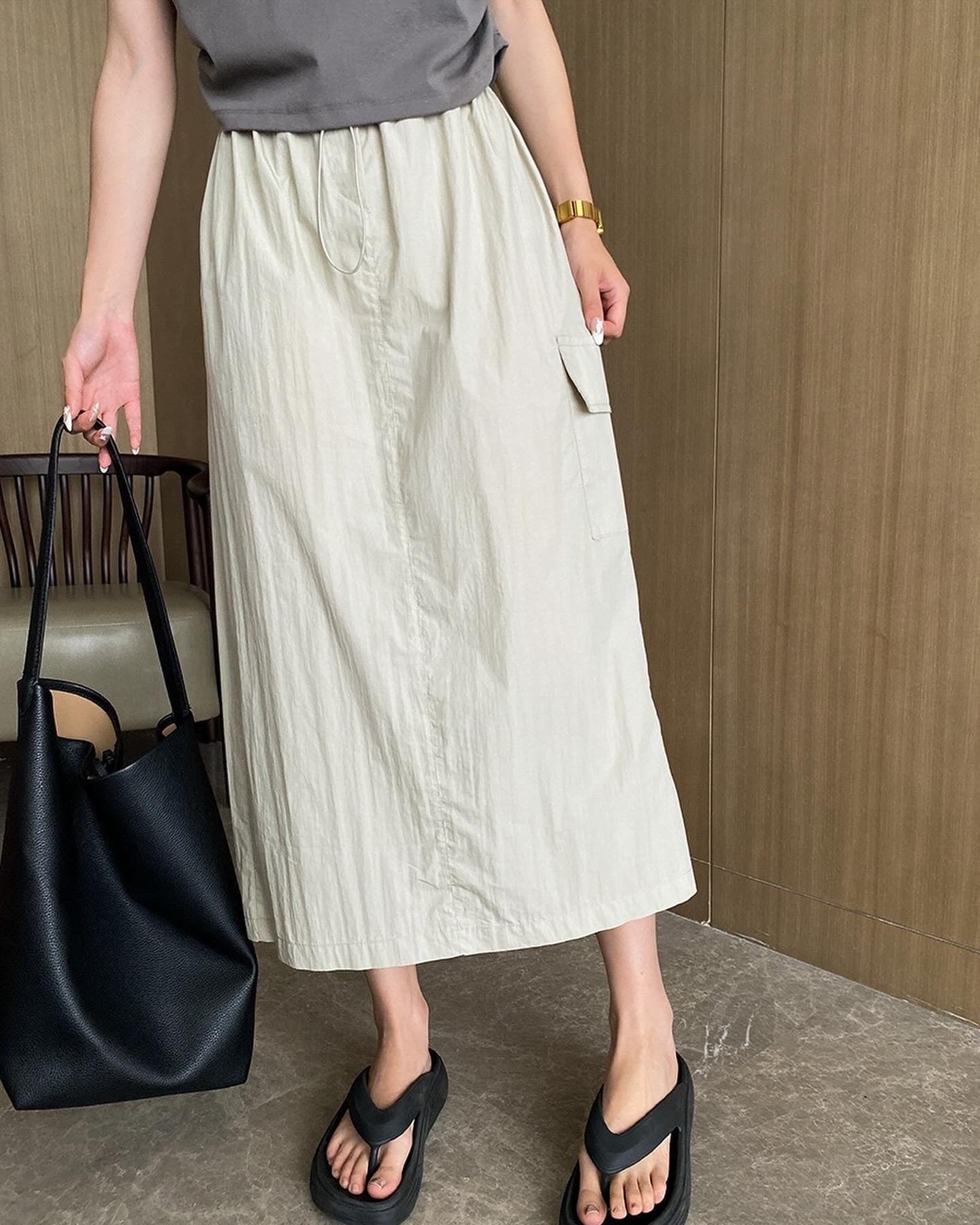 A-line utility midi skirt