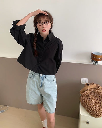 韓系短款恤衫