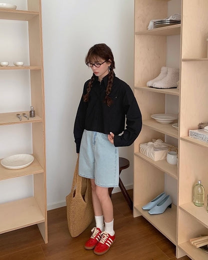 韓系短款恤衫